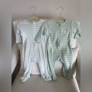 Selling this is as set of two 100% organic cotton zipper footie sleeper SZ3 Mon.